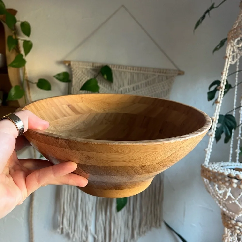 IKEA GRÖNSAKER Serving bowl, Bamboo Wooden Bowl Serving/Mixing Bowl